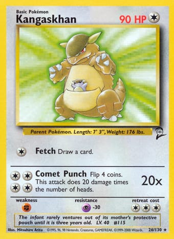 Kangaskhan Base Set 2 Pokemon Card