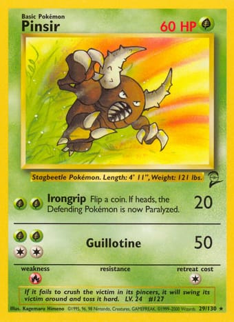 Pinsir Base Set 2 Pokemon Card