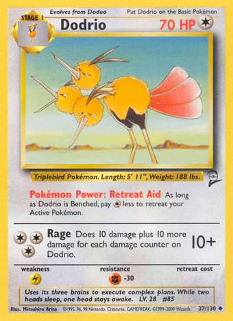 Dodrio Base Set 2 Pokemon Card