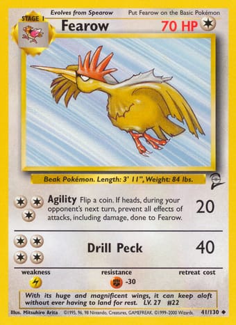 Fearow Base Set 2 Pokemon Card