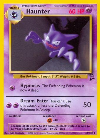 Haunter Base Set 2 Pokemon Card
