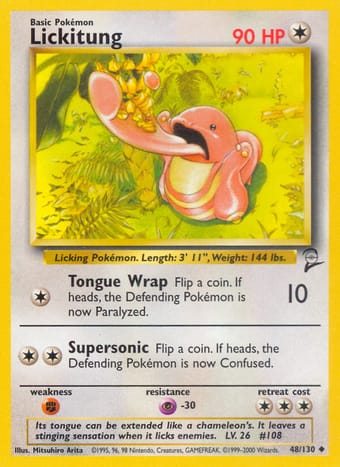 Lickitung Base Set 2 Pokemon Card