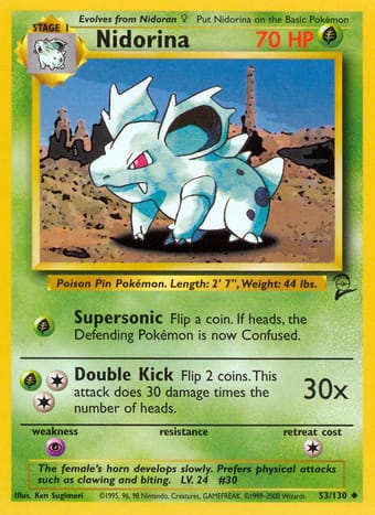 Nidorina Base Set 2 Pokemon Card