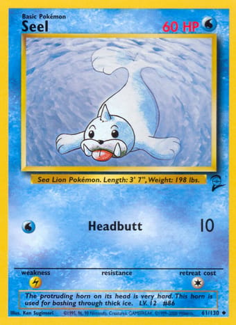 Seel Base Set 2 Pokemon Card