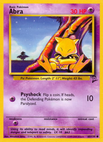 Abra Base Set 2 Pokemon Card