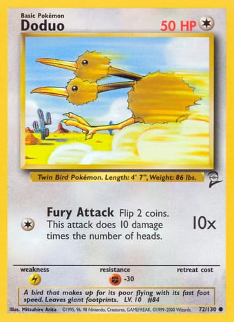 Doduo Base Set 2 Pokemon Card