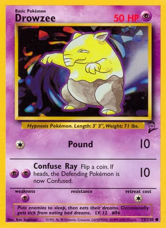 Drowzee Base Set 2 Pokemon Card
