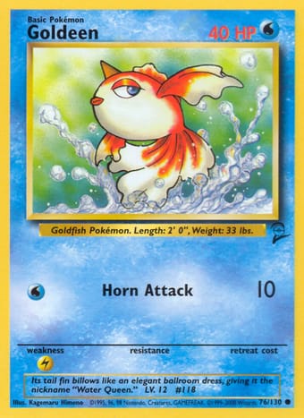 Goldeen Base Set 2 Pokemon Card