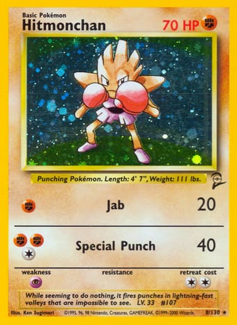 Hitmonchan Base Set 2 Pokemon Card