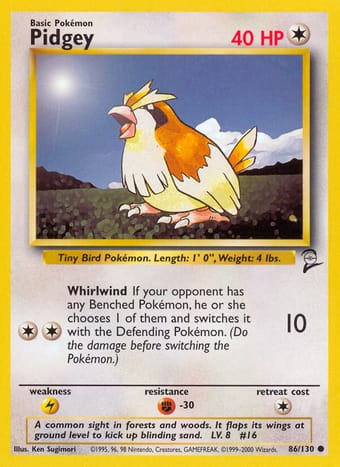 Pidgey Base Set 2 Pokemon Card
