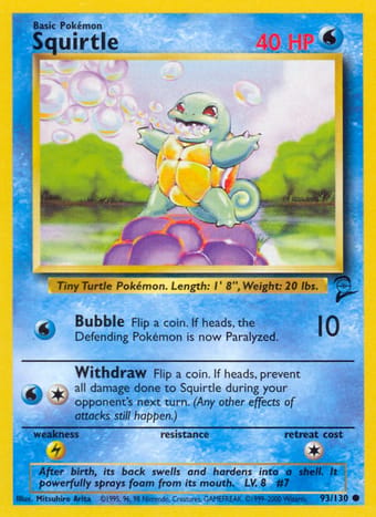 Squirtle Base Set 2 Pokemon Card