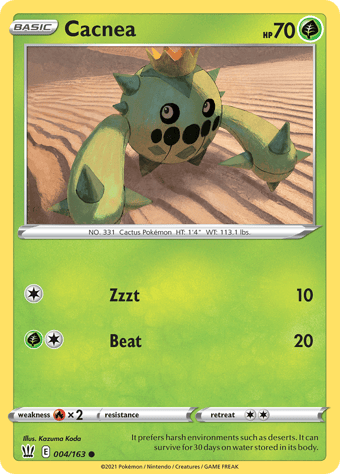 Cacnea Battle Styles Pokemon Card