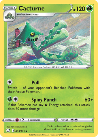 Cacturne Battle Styles Pokemon Card