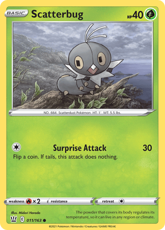 Scatterbug Battle Styles Pokemon Card