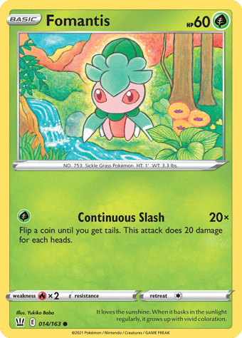 Fomantis Battle Styles Pokemon Card