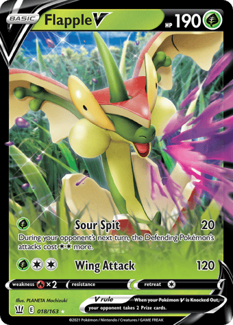 Flapple V Battle Styles Pokemon Card