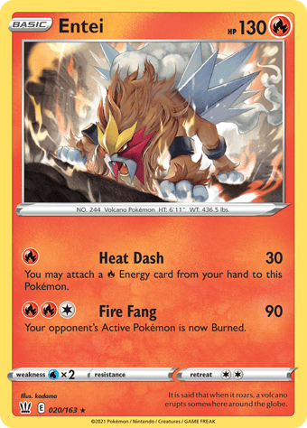 Entei Battle Styles Pokemon Card