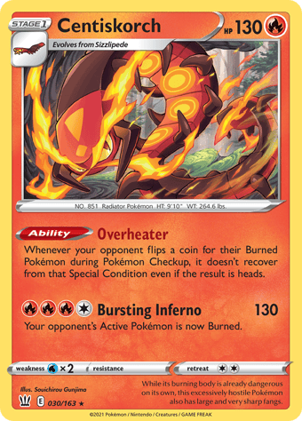 Centiskorch Battle Styles Pokemon Card