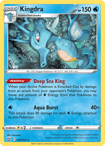 Kingdra Battle Styles Pokemon Card