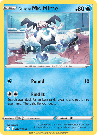Galarian Mr. Mime Battle Styles Pokemon Card
