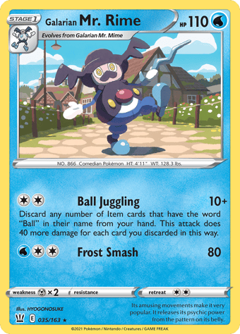 Galarian Mr. Rime Battle Styles Pokemon Card