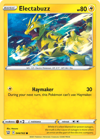 Electabuzz Battle Styles Pokemon Card