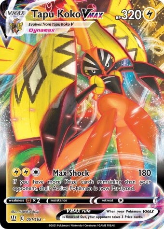 Tapu Koko VMAX Battle Styles Pokemon Card