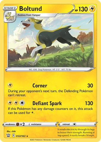 Boltund Battle Styles Pokemon Card