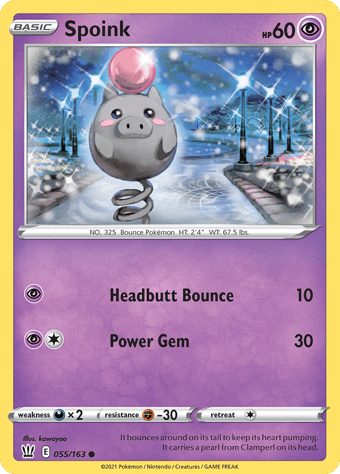 Spoink Battle Styles Pokemon Card