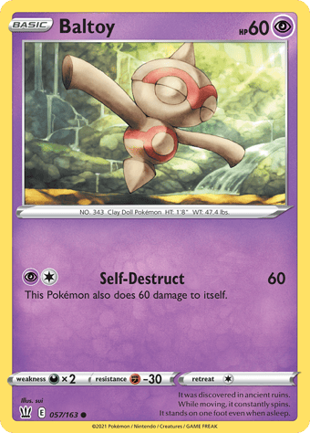 Baltoy Battle Styles Pokemon Card