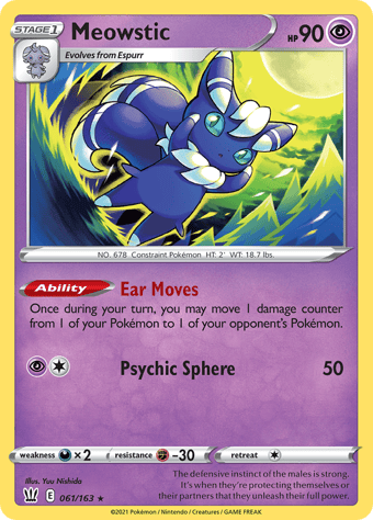 Meowstic Battle Styles Pokemon Card