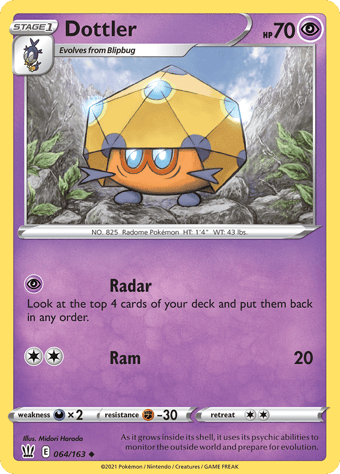 Dottler Battle Styles Pokemon Card