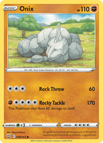 Onix Battle Styles Pokemon Card