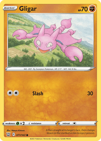 Gligar Battle Styles Pokemon Card