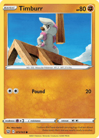 Timburr Battle Styles Pokemon Card