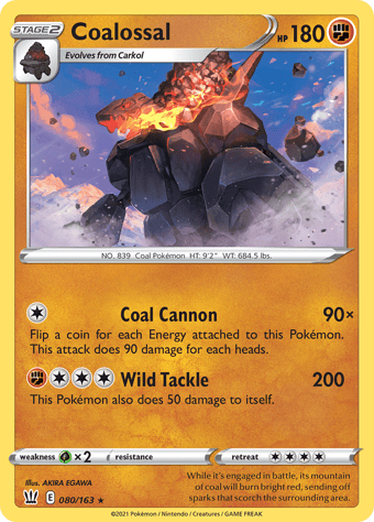 Coalossal Battle Styles Pokemon Card