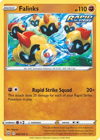 Falinks Battle Styles Pokemon Card