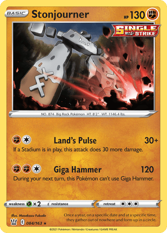 Stonjourner Battle Styles Pokemon Card