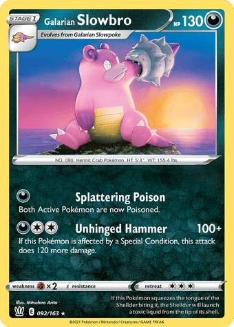 Galarian Slowbro Battle Styles Pokemon Card