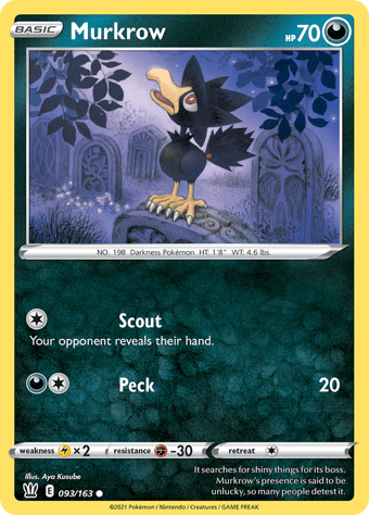 Murkrow Battle Styles Pokemon Card