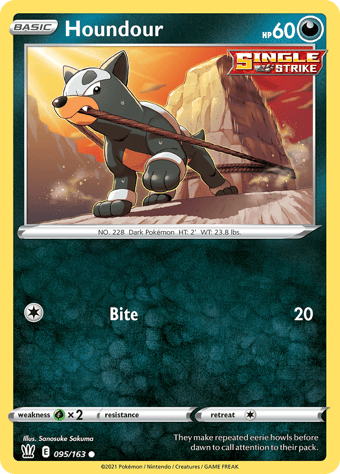 Houndour Battle Styles Pokemon Card