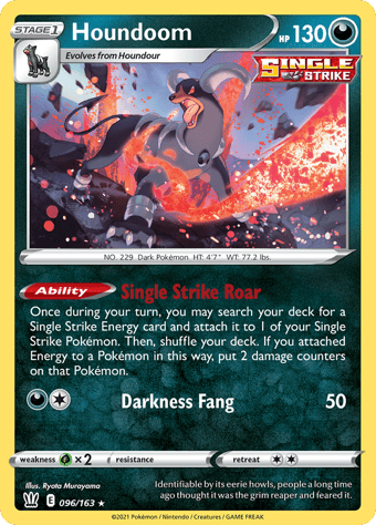 Houndoom Battle Styles Pokemon Card