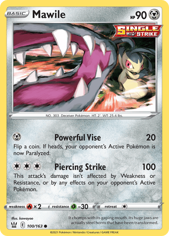 Mawile Battle Styles Pokemon Card