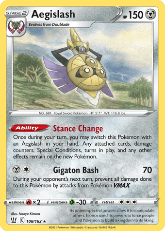 Aegislash Battle Styles Pokemon Card