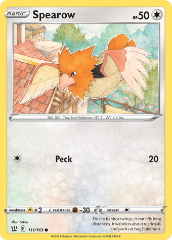 Spearow Battle Styles Pokemon Card