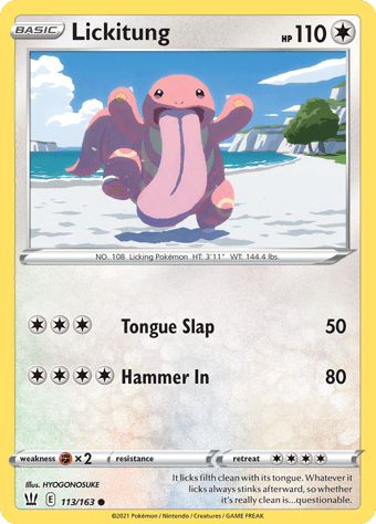 Lickitung Battle Styles Pokemon Card