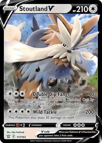 Stoutland V Battle Styles Pokemon Card
