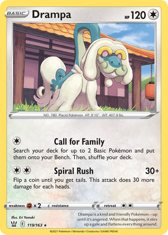 Drampa Battle Styles Pokemon Card
