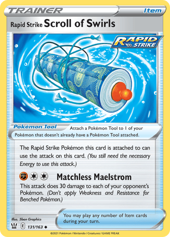 Rapid Strike Scroll of Swirls Battle Styles Pokemon Card