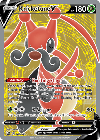 Kricketune V Battle Styles Pokemon Card